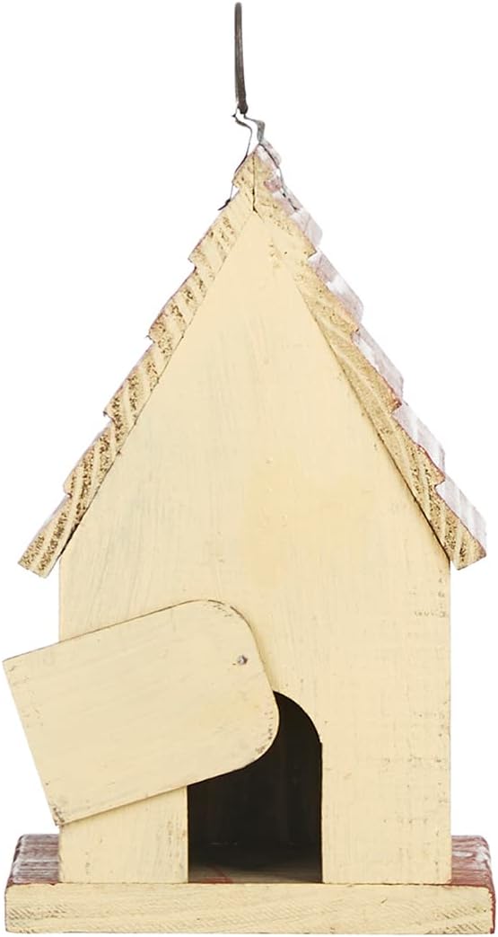 Glitzhome Bird Houses for Outside, Wooden Bird House Hanging Garden Birdhouse for Outdoors, Rustic Bird House for Bluebird Cedar Wren Chickadee Sparrow Bird Nest Box for Garden Patio -9" H