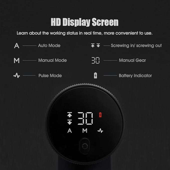 Xiaomi 12V Max Brushless Cordless Drill, 30nm Powerful Torque, 30-speed Precision Control, 3 Operating Modes, Smart Display, Gray