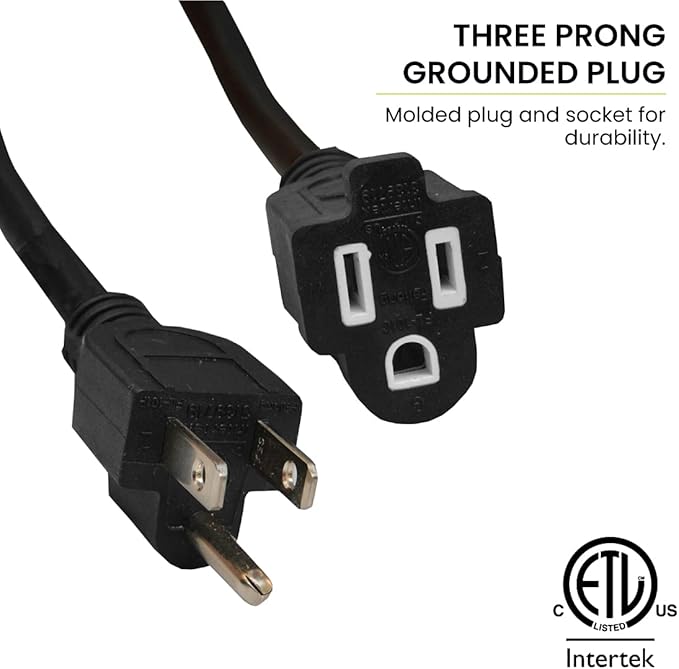 Go Green Power Inc. (GG-14025BK) 12/3 SJTW Outdoor Extension Cord, Black, 25 ft
