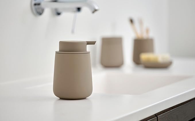 ZONE DENMARK Nova Soap Dispenser - A Fusion of Sleek Design and Durable Material - Elevate Your Bathroom with Sophistication and Practical Elegance. A Stylish and Functional Bathroom Accessory