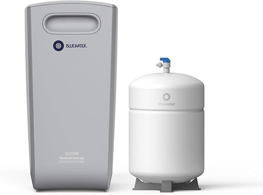 Bluewater Cleone Balance Reverse Osmosis Water Filter System - In-Home Under Sink Water Purifier, 3 Stage Filtration - NSF/ANSI 58 - Removes up to 99 Percent Contaminants - Swedish Space Saving Design
