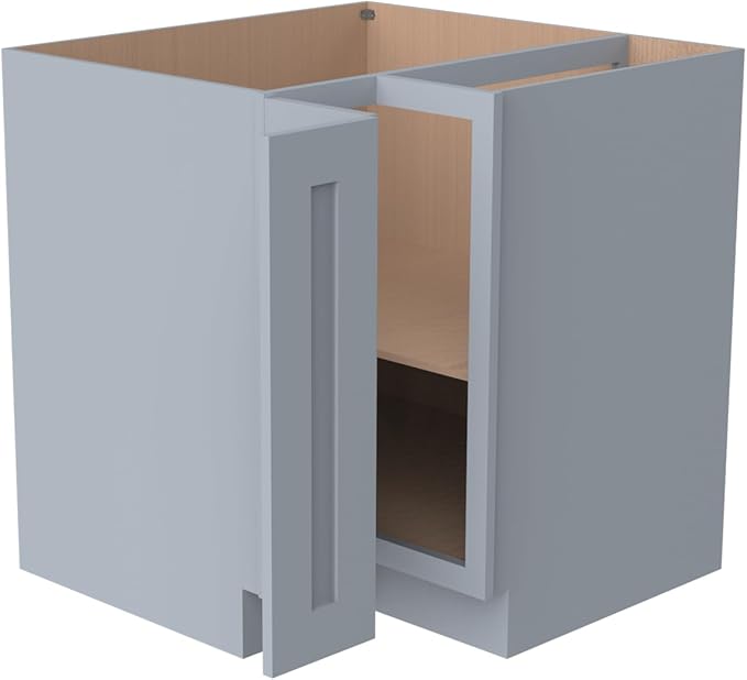 Kitchen Lazy Susan Corner Base Cabinet with Adjustable Shelf, Soft-Close Hinges, Solid Hardwood & Plywood Construction,Space-Saving RTA Storage Solution (SK-Grey, 33" W x 24" D x 34.5" H)