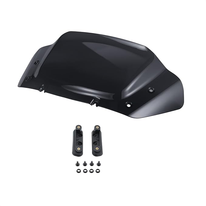 10" Wave Windshield Windscreen Wind Splitter Compatible for Harley Street Glide FLHX, CVO Street Glide FLHXSE 2023 2024 (Black)