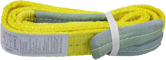 2”x6FT Lift Sling Straps, 2 Ply Polyester Rigging Straps, 6200LBS Load Capacity Flat Eye-Eye Web Sling for Hoist, Tree Stumps, Heavy Duty Cargo