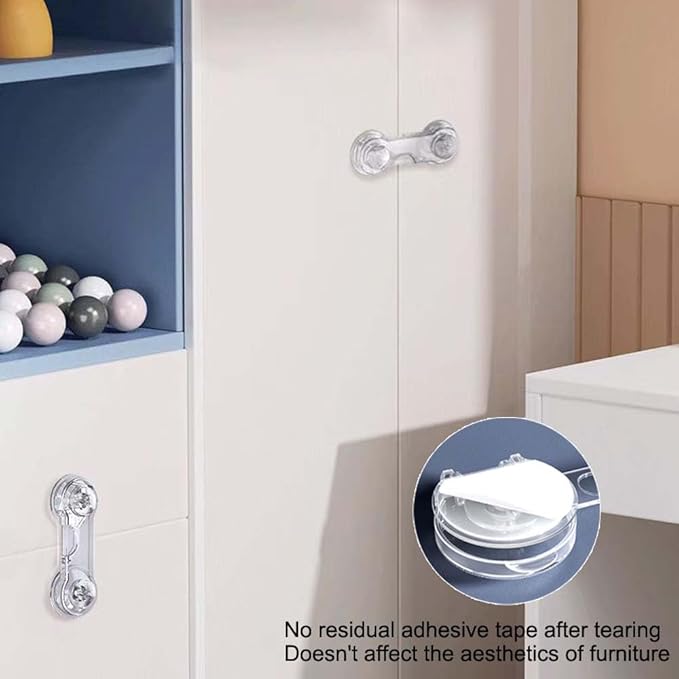 Cabinet Door Locks for Baby Proof and Child Safety,Baby Locks,Fridge Locks for Kids,Cabinet Locks with Adhesive for Drawer Cupboards Pantry Door Oven Closet and Pantry, Childproof Door Latch (5 Pack)