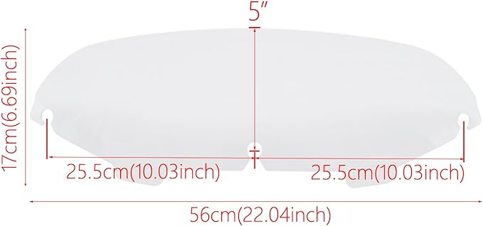 5" Windshield Windscreen Compatible for Harley Touring Electra Street Glide FLHX FLHT 1996-2013 (Clear, 5")