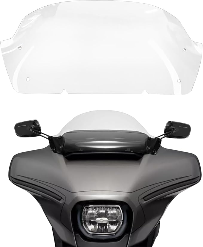 Clear 10" Wave Windshield Windscreen Compatible for Harley Davidson CVO Street Glide FLHXSE 2023 2024, FLHX/I 2024