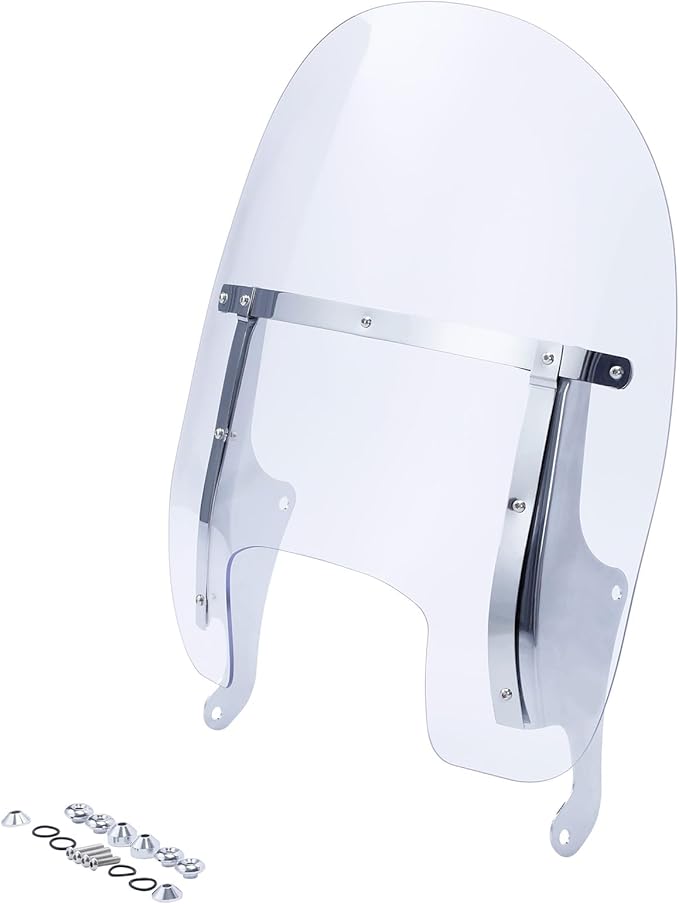 TCMT Clear 19" Front Windshield Windscreen w/Chrome Bracket Kit Fit For Harley 2018-2025 Softail Fat Boy