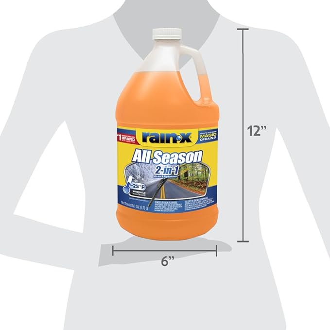Rain-X All Season 2-In-1 Windshield Washer -25°F - 1 Gallon (Pack of 6)
