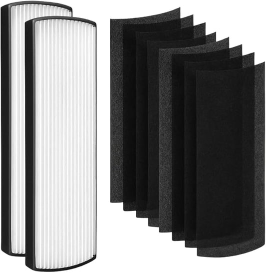 Nispira 2-in-1 True HEPA Replacement Filter PETWRFIL For Pure Enrichment PureZone Elite 4-IN-1 Tower Air Purifier PEAIRTWR (HEPA + 4-PreFilter, 2 PK)