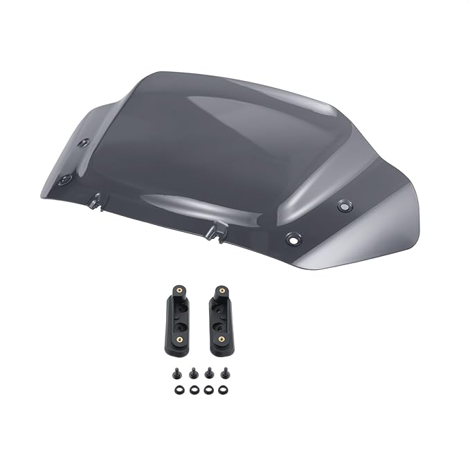 10" Wave Windshield Windscreen Wind Splitter Compatible for Harley Street Glide FLHX, CVO Street Glide FLHXSE 2023 2024 (Dark Smoke)