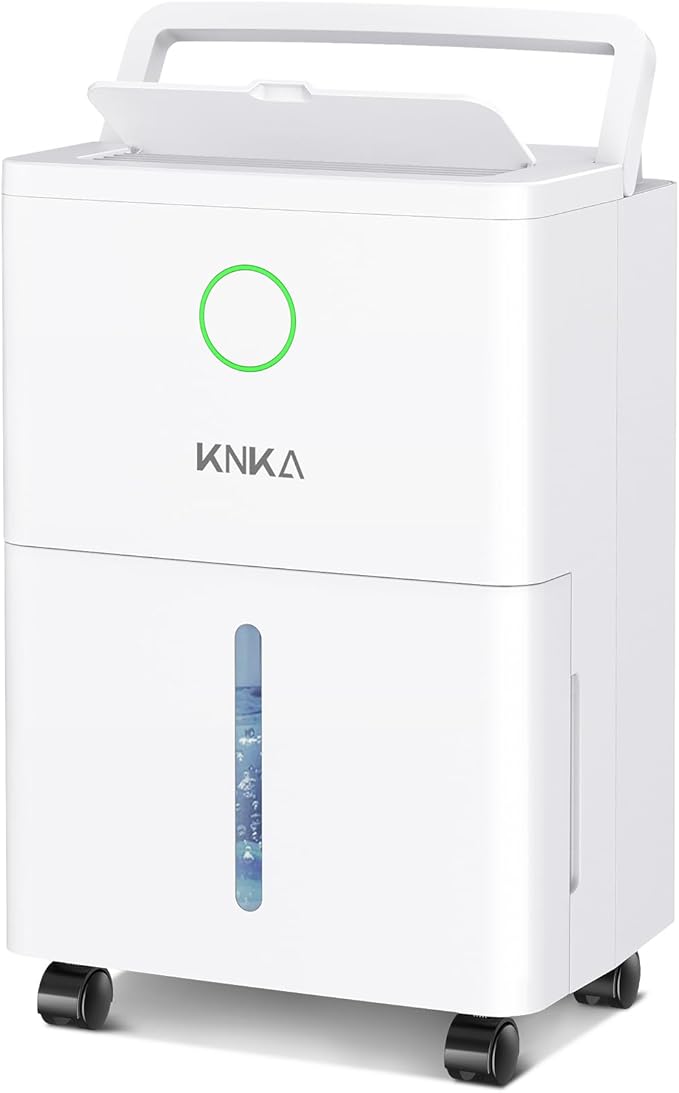 KNKA 1600 sq.ft Dehumidifier for Basement, 21 Pint Dehumidifiers for Home with Drain Hose, Continuous Drainage, Washable Filter, Intelligent Humidistat for Bedroom, Bathroom, Large Room
