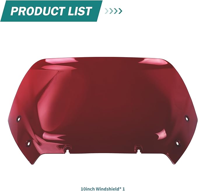 11.5'' Windshield Windscreen Motorcycle Wind Splitter Fit for Harley Road Glide FLTRXSE 2023-later FLTRX FLTRXSTSE 2024-later for Dual Headlights Red