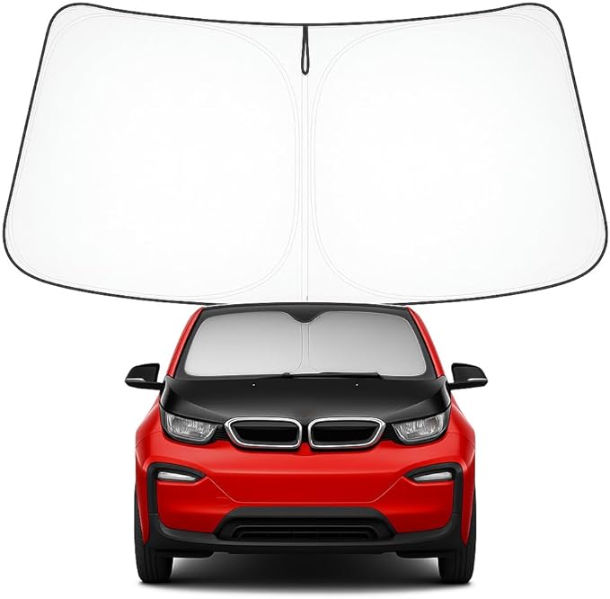 Proadsy Windshield Sun Shade for BMW i3 2014-2022 Foldable Front Sunshade Protector Sun Visor Blocks UV Rays Keep Car Cooler Accessories