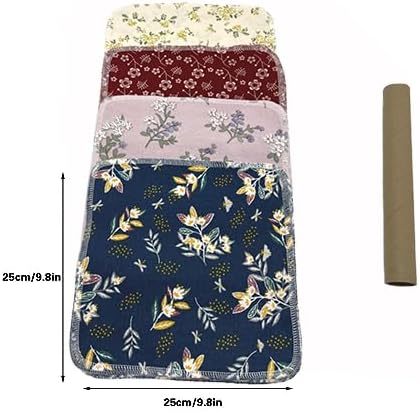 Reusable Paper Towel Rolls 20 Pack,Washable Napkin Cloth Value Set of 4 Colors 20 Pack of Paperless Towel-100% Cotton, Super Soft, Absorbent Made to Last (Floral)