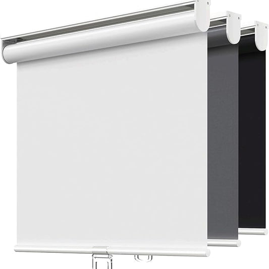 Window Blinds Cordless,Blackout Roller Shades,Blinds for Indoor Windows,Door Curtains,Room Darkening,Insulated UV Protection Pull Down Shades,with Spring System (White, 24" W x 72" H)
