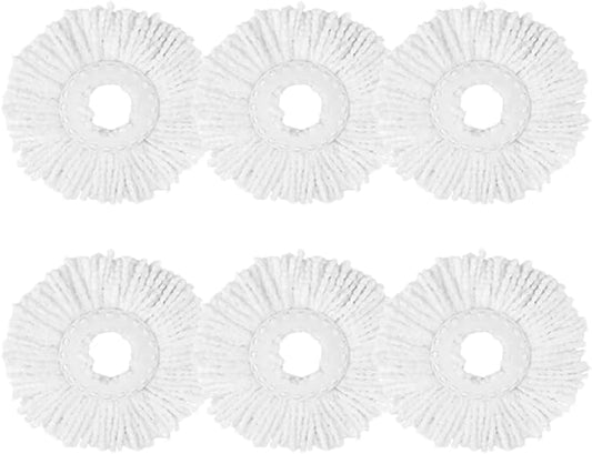 Spin Mop Head Refill Mop Replacement for Spin Magic Mop Pads Round Spin Mop Microfiber Easy Wring Spin Mop Head Cloth 6-Pack