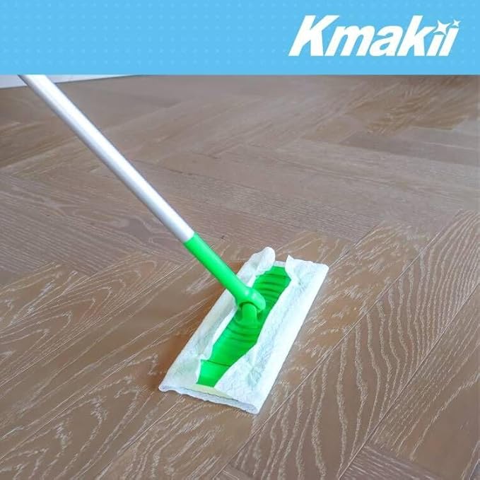KMAKII Dry Sweeping Cloths - 90 Counts, Electrostatic, Non-Woven, White, 11.81x8.66 Inch, Disposable, Dry Mop Refills for Floor Mopping and Cleaning