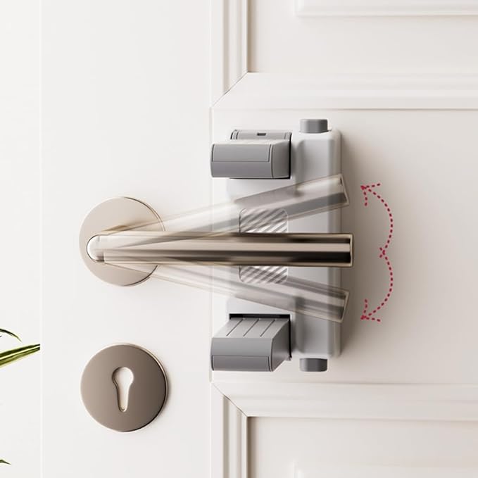 YEYA Upgraded Child Safety Door Handle Lock, White Universal Fit Lever Locks with 3M Adhesive, 1-Pack Toddler Proof Safety Locks for Indoor Doors, Easy Installation No Tools Required