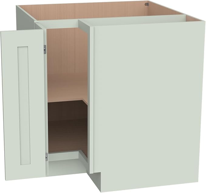 Kitchen Lazy Susan Corner Base Cabinet with Adjustable Shelf, Soft-Close Hinges, Solid Hardwood & Plywood Construction,Space-Saving RTA Storage Solution (SK-Jade Green, 36" W x 24" D x 34.5" H)