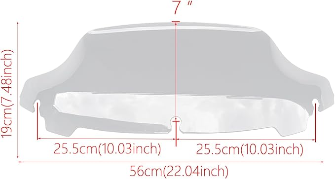 Clear 7" Windshield Windscreen Compatible for Harley Davidson Touring Electra Glide Street Glide 2014 2015 2016 2017 2018 2019 2020 2021 2022