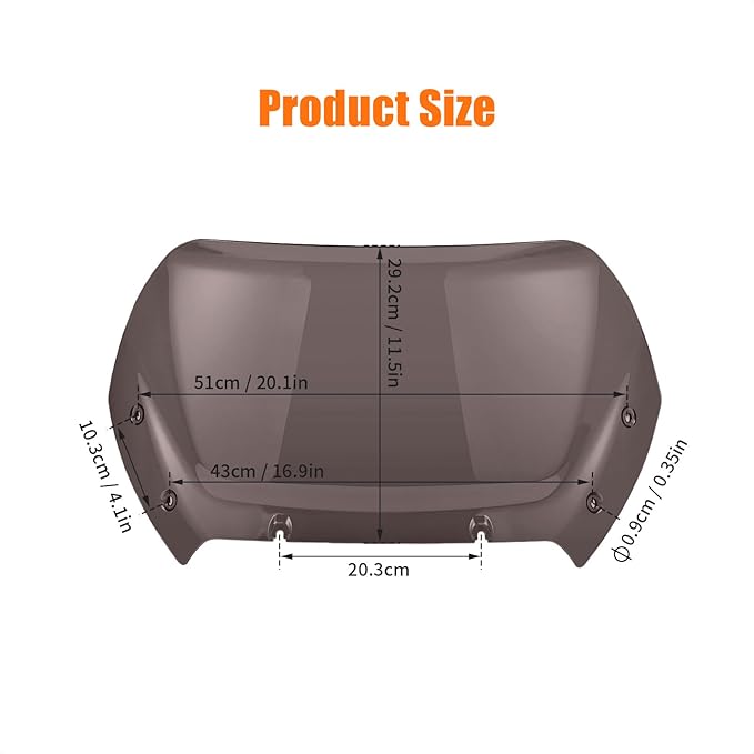 11.5" Wave Windshield Windscreen Wind Splitter Compatible for Harley CVO Road Glide FLTRXSE, CVO Road Glide ST FLTRXSTSE, Road Glide FLTRX 2024 for CVO Road Glide FLTRXSE 2023 (Smoke)