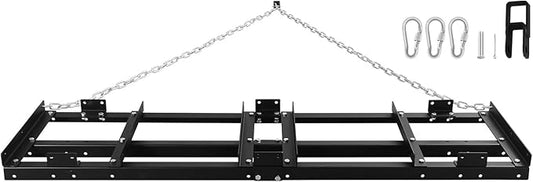 Drag Harrow Driveway Grader, Heavy Duty Power Rake, Driveway Drag for Gravel W/ 4 FT Chain, Tow Behind Lawn Rake for ATV, UTV, Tractor, Mower, Land Leveler for Gravel, Sand, Soil, Hay,6FT