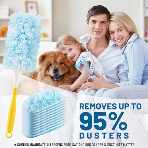 Duster Refill for Swiffer Duster Refill，360 Dusters Heavy Duty Refills, Multi Surface Disposable Duster Kit Unscented for Home, Office, Furniture (50 Count + 2 Handle)