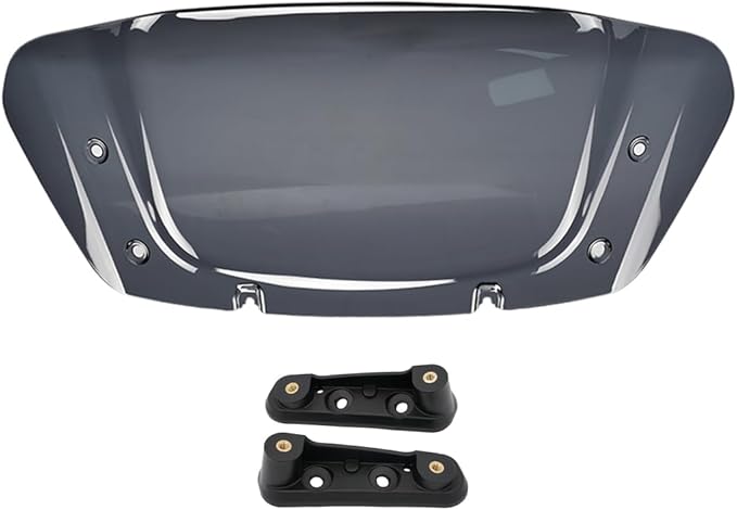 WYNMOTO 10" Smoke Wave Windshield Windscreen Wind Splitter Fit for Harley Davidson CVO Street Glide FLHXSE 2023-2024, Street Glide FLHX 2024-up (Smoke)