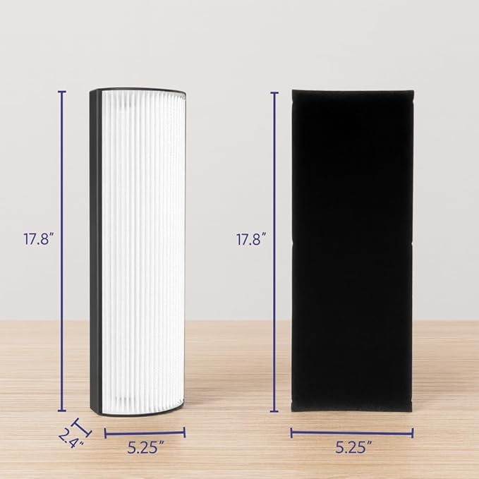 Nispira 2-in-1 True HEPA Replacement Filter PETWRFIL For Pure Enrichment PureZone Elite 4-IN-1 Tower Air Purifier PEAIRTWR (HEPA + 4-PreFilter, 2 PK)