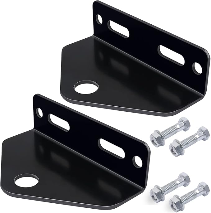 Universal Trailer Hitch for Zero Turn Mower - 3/4 inch Hole Trailer Hitch Mount - 3/16 Inch Thick and Heavy Duty Steel with Installation Hardware (2PCS, Black)