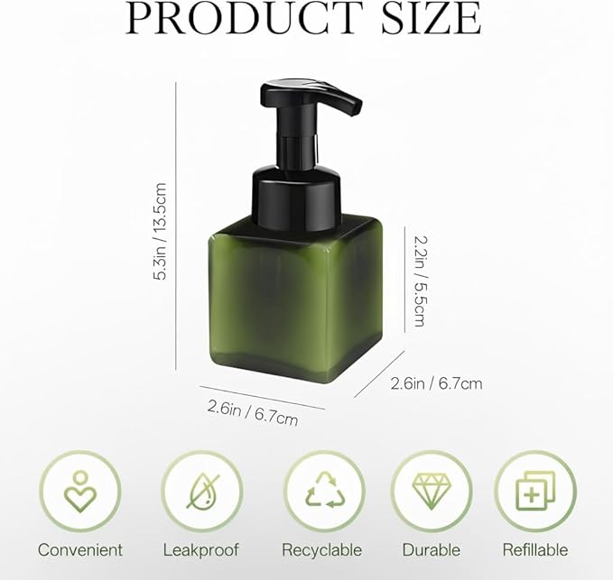 12 Piece 250ml Foam Soap Dispenser, Travel Foam Dispenser. Refillable Plastic Pump Hand Soap Bottle, Travel Essentials, Clear Container for Bathroom Vanity