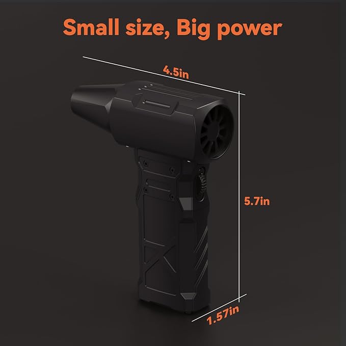 Compressed Air Duster-100000RPM Electric Air Duster for PC&Keyboard Cleaning，4-Speed Cordless Turbo Fan Rechargeable Reusable Compressed Air Blaster for Car, Air Bed, Outdoors, Home.X3