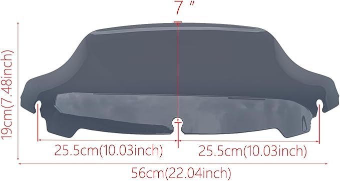 Smoke 7" Windshield Windscreen Compatible for Harley Davidson Touring Electra Glide Street Glide 2014 2015 2016 2017 2018 2019 2020 2021 2022