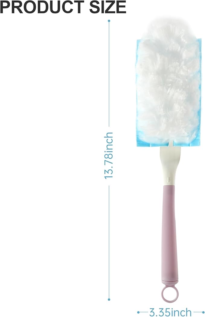 JOYMOOP Disposable Duster Set, 30 Pcs 360 Heavy Duty Duster Refills with 1 Dusting Wand, Disposable Dusters for Cleaning Home & Car, Multi-Surface Dusters, for Dusting Corners, Ceiling Fans, Furniture