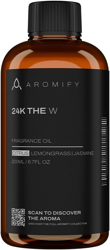 24K The W Diffuser Oil, 6.7 FL Oz, 200 mL, Luxury Hotel Scent for Home, Bathroom, Spa & Office, Hotel Aroma, Natural Essential Oil, Citrus & Lemongrass.