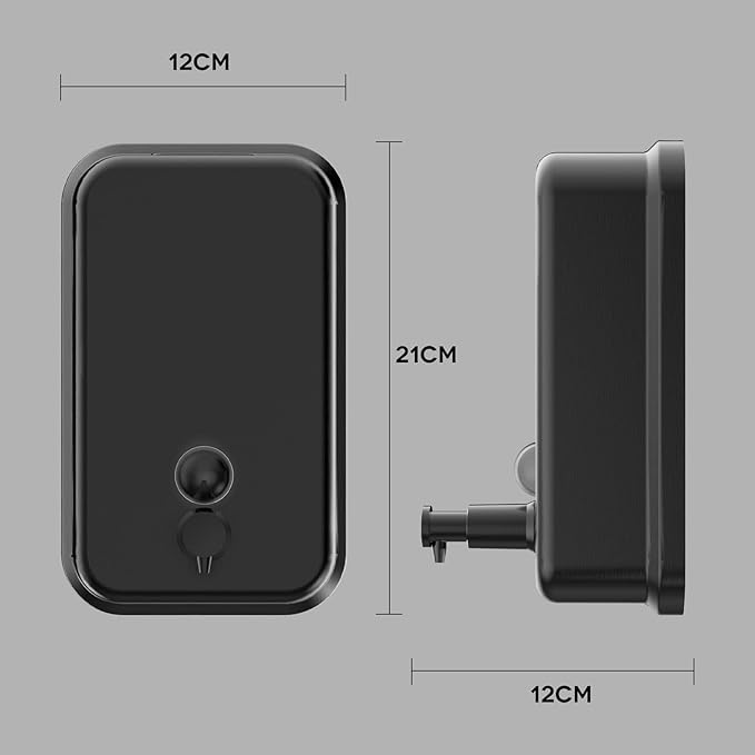 interhasa! Commercial Soap Dispenser Wall Mount 304 Stainless Steel Manual Commercial Liquid Soap Dispenser for Bathroom Matte Black Vertical Style