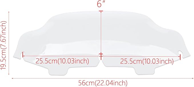 6" Windshield Windscreen Compatible for Harley Touring Electra Street Glide FLHX FLHT 1996-2013 (Clear, 6")