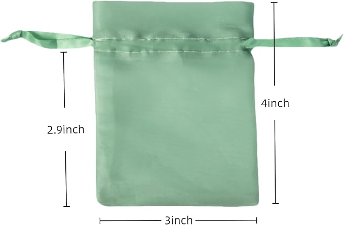QIANF 20 Pcs Sage Green Small Organza Bags 3X4 inch for Wedding Favors with Drawstring, Mini Mesh Gift Bags Jewelry Pouch for Candy Bridal Shower Party Favor Baby Shower Christmas
