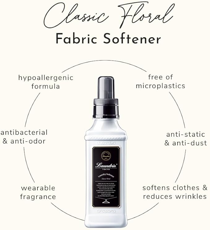 Laundrin Laundry Softener Classic Floral, 2pk - Fabric Softener Liquid - Plant-Based Liquid Softener - Laundry Scent Boosters - Laundry Fabric Softener - Fabric Scent Softener, Health & Household