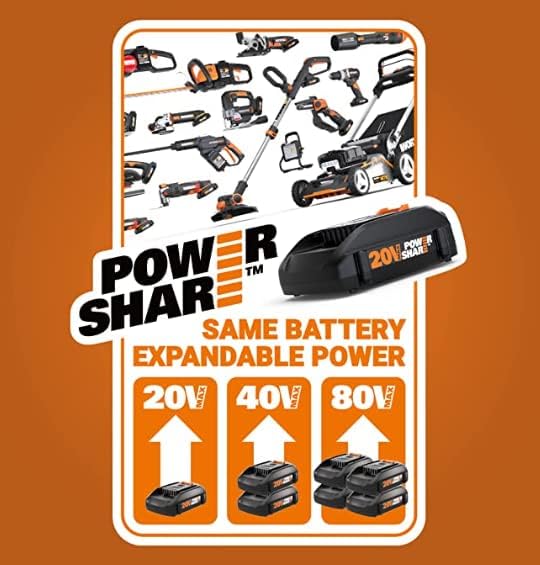WORX WG584.9 40V Cordless Leaf Blower, Electric Blower for Lawn Care with Brushless Motor, 2 Batteries & Charger Not Included