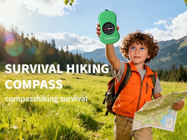 Kids Explorer Kit Compass Toy | Essential Outdoor Adventure Gear (Compass & Whistle Included) | Develops Sense of Direction, Gift for Boys & Girls