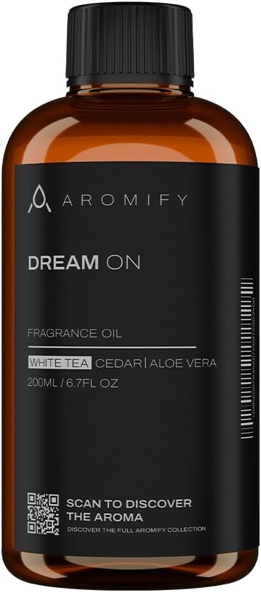 Dream On Diffuser Oil, 6.7 FL Oz, 200 mL, Luxury Hotel Scent Diffuser Oil for Home, Office & Spa, Fragrance Essential Oils for Aromatherapy, Aloe Vera & Cedarwood.