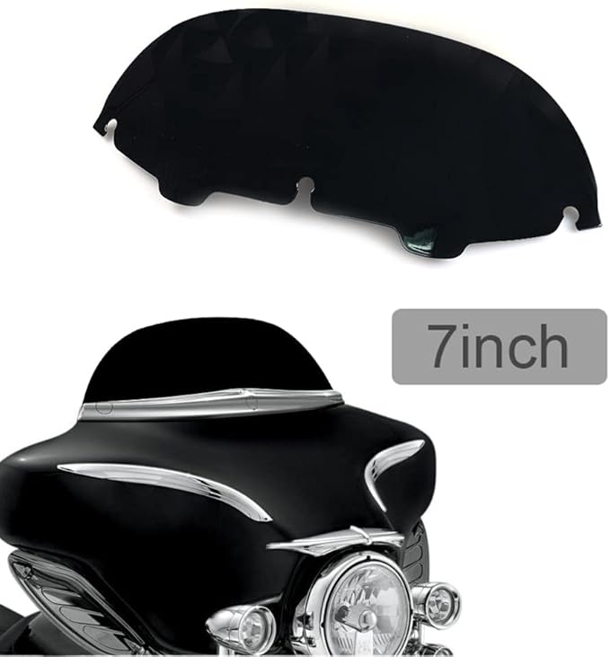 WYNMOTO Black 7" Windshield Windscreen Compatible for 1996-2013 Harley Davidson Touring Street Glide Electra Glide FLHT FLHTCU Ultra Classic Glide FLHX FLHTK Tri Glide 96-13