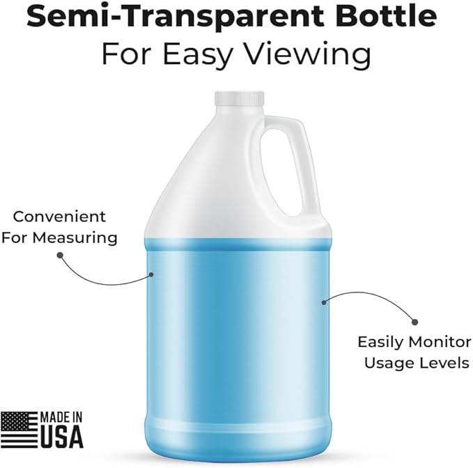 1-Gallon Plastic Jug (4-Pack) Reusable w/Shipping Box, Food-Safe, BPA Free | Heavy-Duty HDPE Containers for Water, Sauces, Soaps, Detergents, Liquids | Screw-On Cap transparent