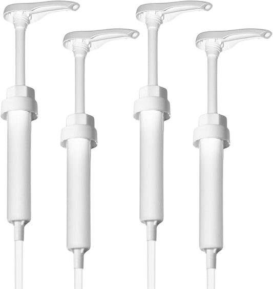 Gallon Pump Dispenser - Dispenses 1 Ounce Per Stroke - for Plastic or Glass Bottles – Heavy-Duty Leak Proof for Commercial and Household Use – BPA Free 38/400 (Pack of 4)