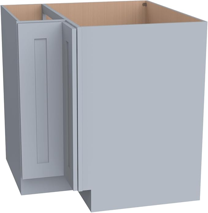 Kitchen Lazy Susan Corner Base Cabinet with Adjustable Shelf, Soft-Close Hinges, Solid Hardwood & Plywood Construction,Space-Saving RTA Storage Solution (SK-Grey, 33" W x 24" D x 34.5" H)