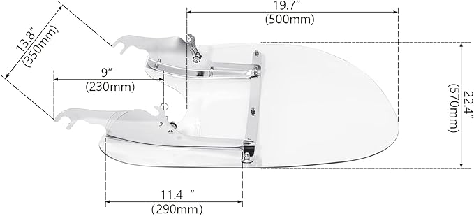 Green-L Clear Windshield Fit for Harley 2000-2017 Heritage Softail Classic Slim Deluxe Fat Boy Motorcycle Windscreen