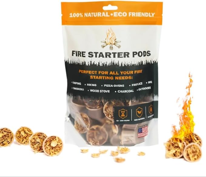 Quick to Light Wax Fire Starters Camping | 15+ Min Burn time, Fire Starters for Campfires (Pack of 50)