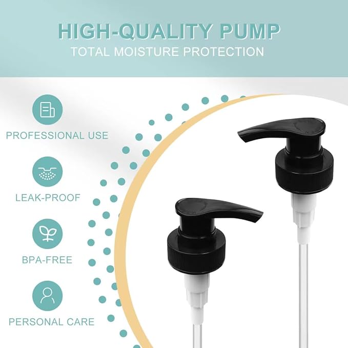 Gallon Pump Dispenser, Fits Most 1 Gallon Jugs and Containers 38/400 Snow Cone Syrup Pump Lid Top Replacement for Sanitizer, Lotion, Shampoo, Conditioner (Balck - 12 Pack)